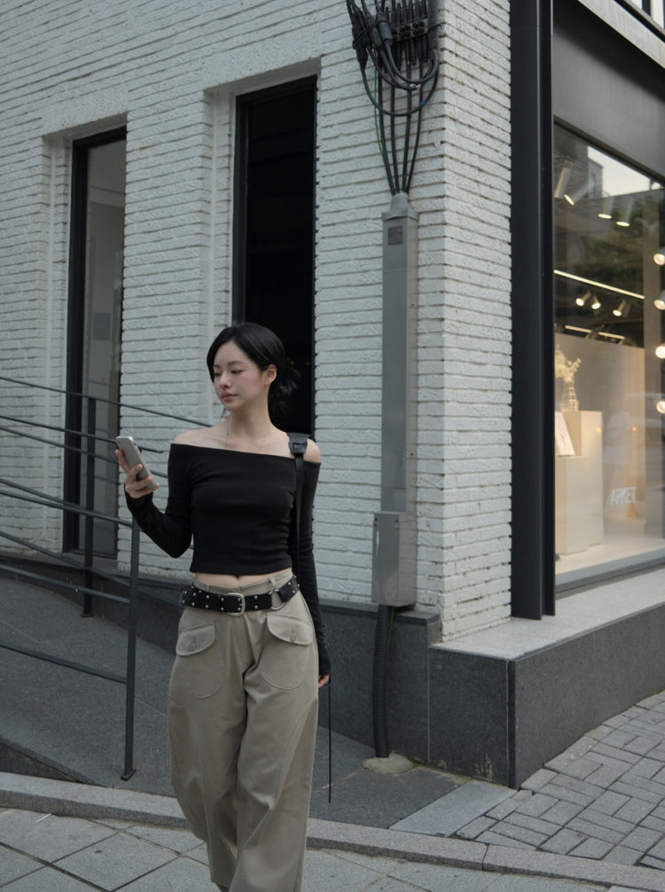露肩修腰基礎上衣