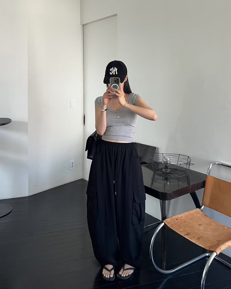 美色親膚U領修身上衣