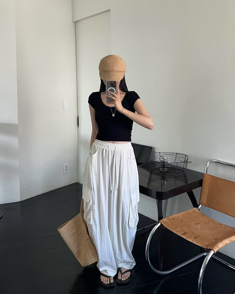 美色親膚U領修身上衣