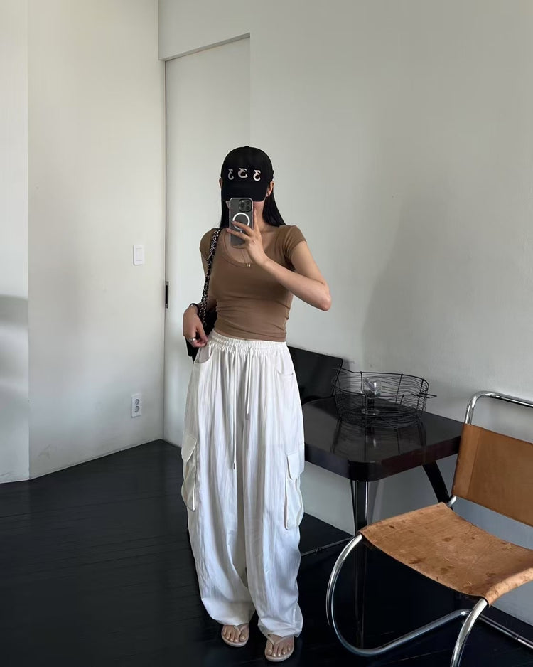 美色親膚U領修身上衣