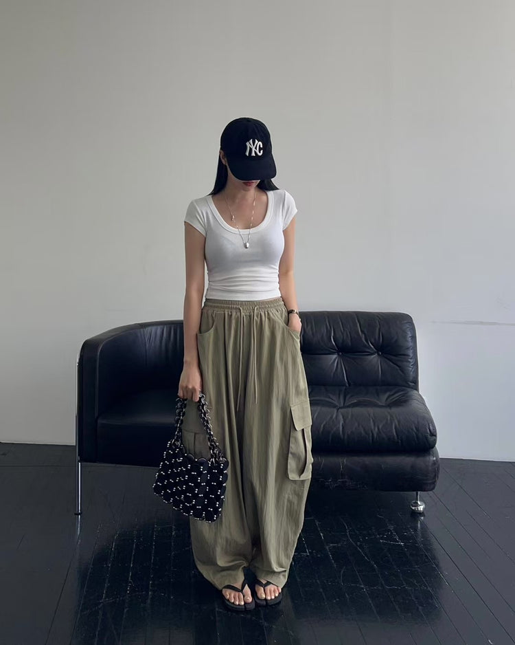 美色親膚U領修身上衣