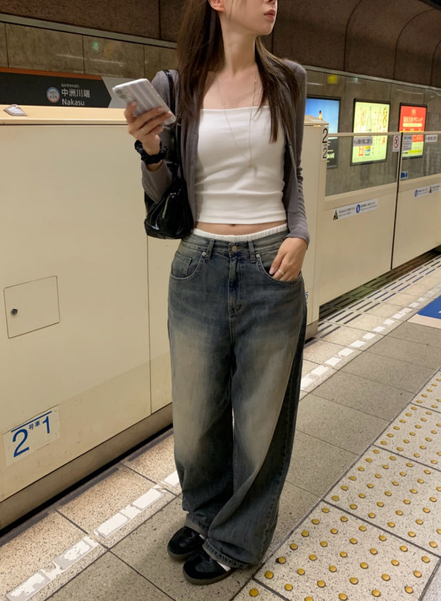 美色V領坑紋修身針織外套
