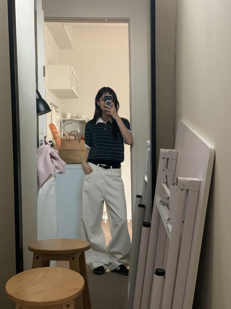 美色休閒感短袖襯衫