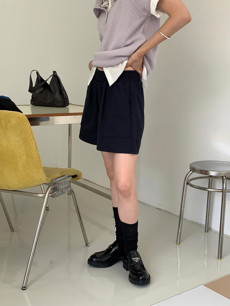 美色休閒感短袖襯衫