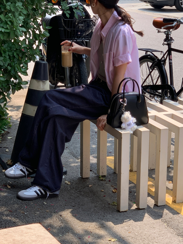 美色休閒感短袖襯衫