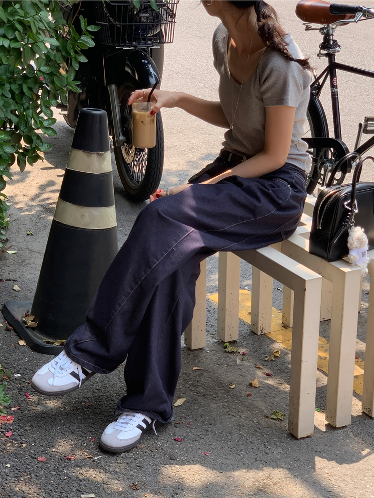 美色休閒感短袖襯衫