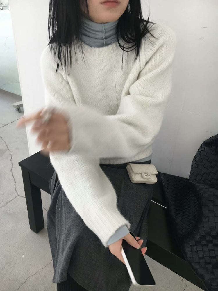 高領天絲雙面穿壓線細節上衣