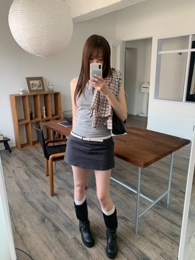 高質親膚金屬扣細節背心