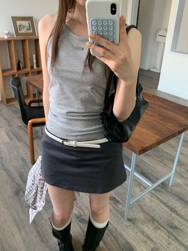 高質親膚金屬扣細節背心