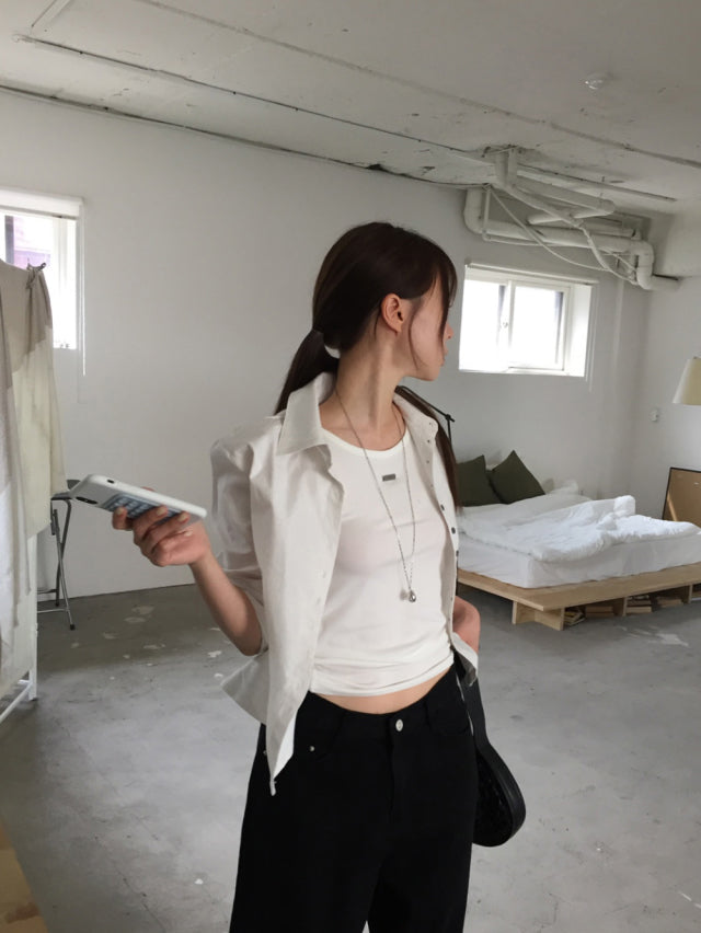 高質親膚金屬扣細節背心