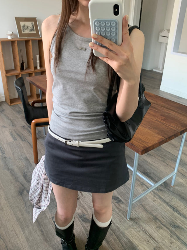 高質親膚金屬扣細節背心