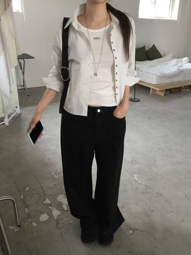 高質親膚金屬扣細節背心