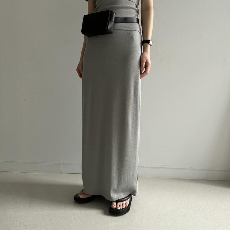 (現)軟糯親膚彈性直身半裙