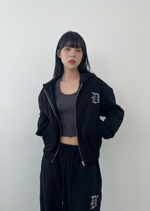 (現)美色閃鑽細節修身休閒套裝