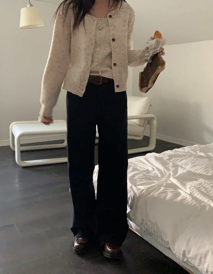 輕磨毛基礎直腿牛仔褲