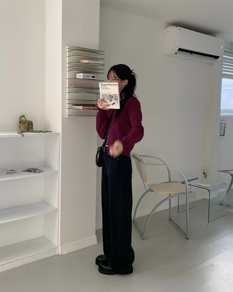 輕磨毛基礎直腿牛仔褲