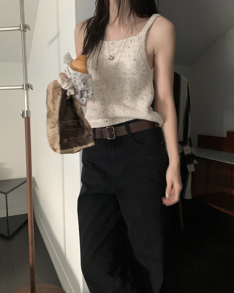 輕磨毛基礎直腿牛仔褲