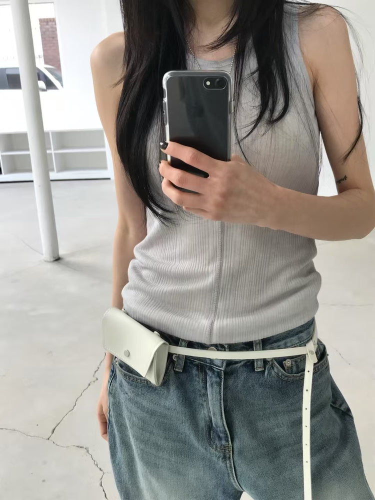 天絲透膚背段落細節背心