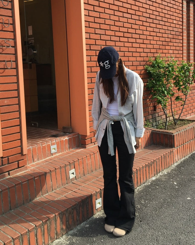 輕薄條紋撞色寬鬆襯衫