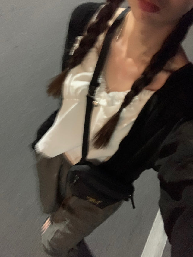 透膚排鈕寬鬆針織外套