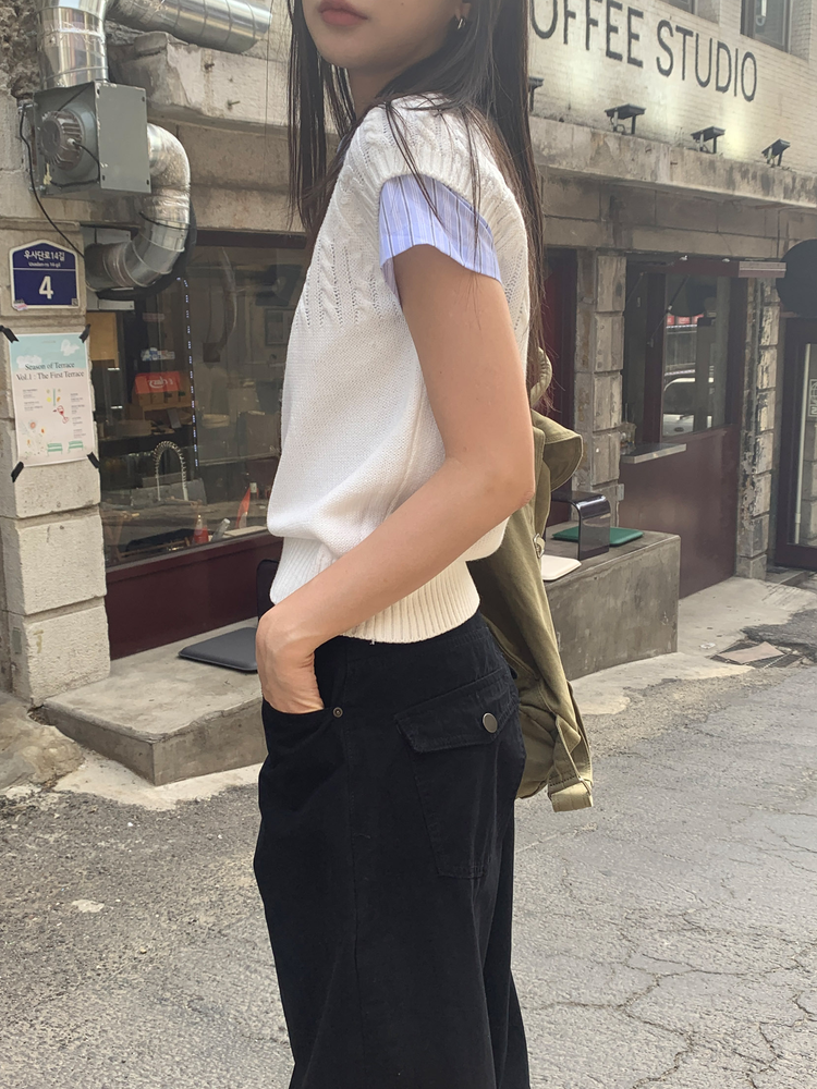 美色修身短袖襯衫