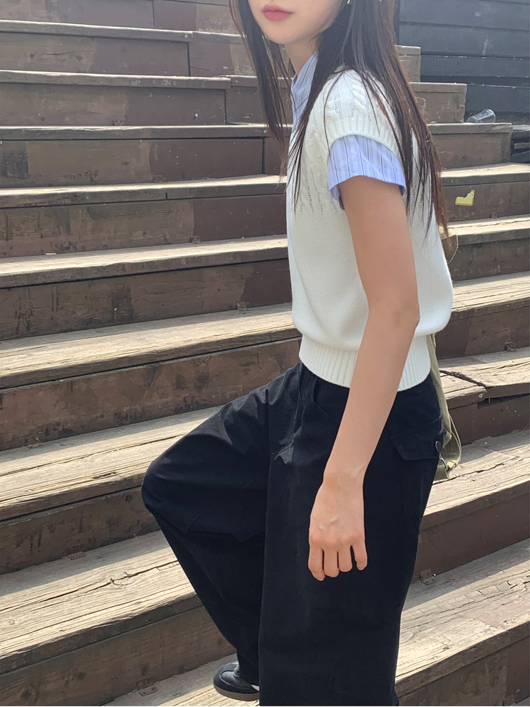 美色修身短袖襯衫