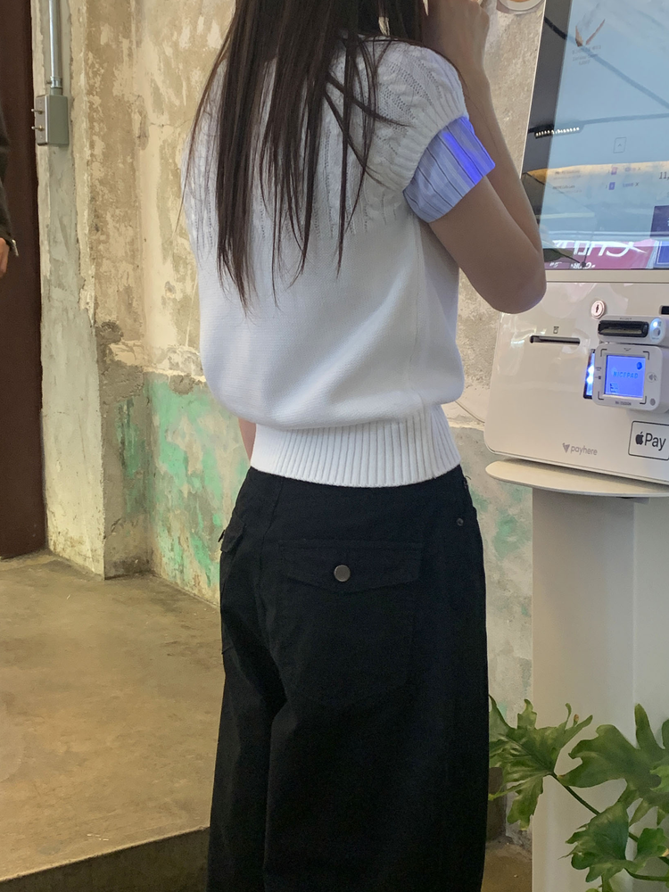 美色修身短袖襯衫