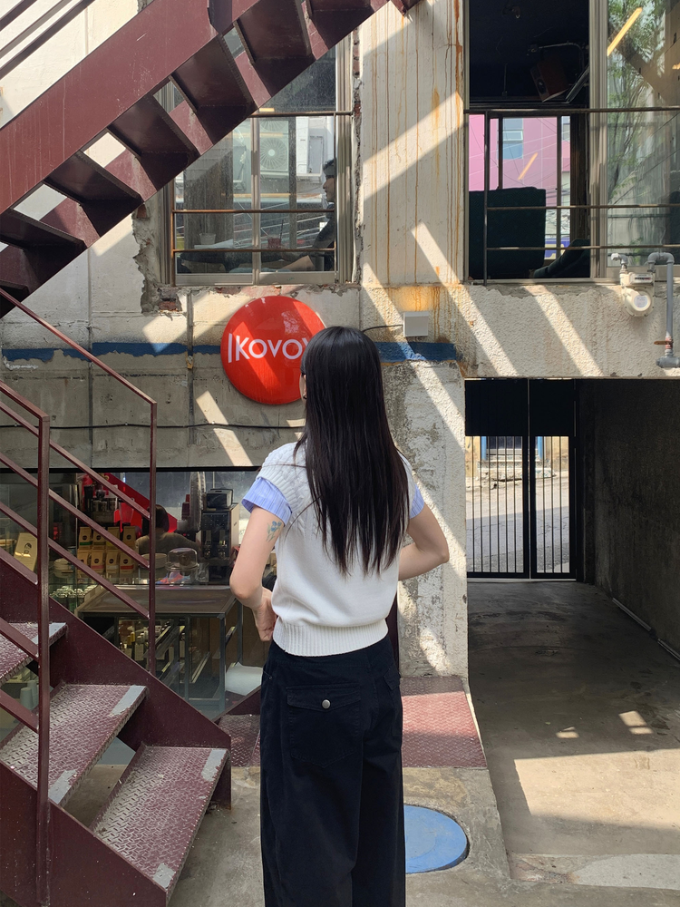 美色修身短袖襯衫