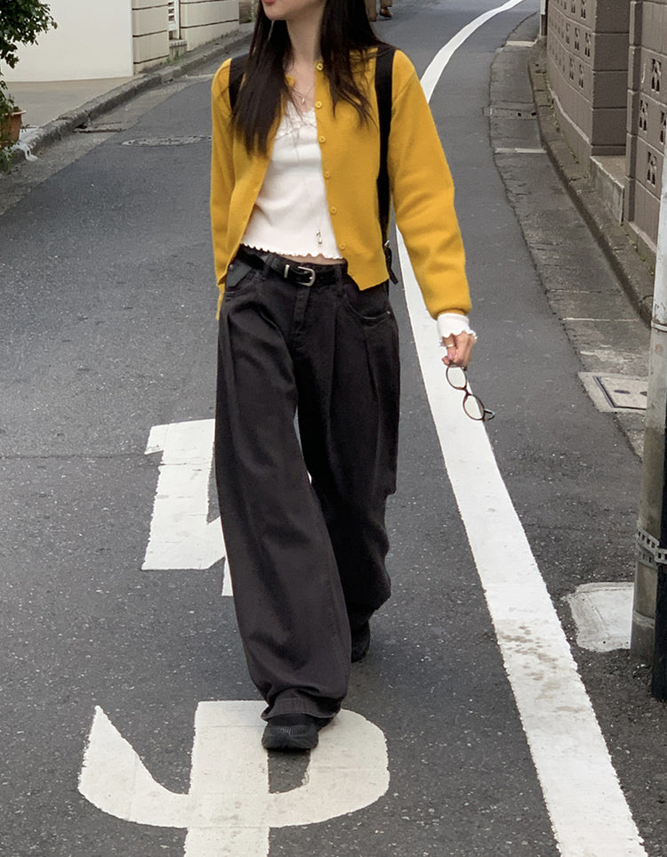 美色排鈕修腰針織衫