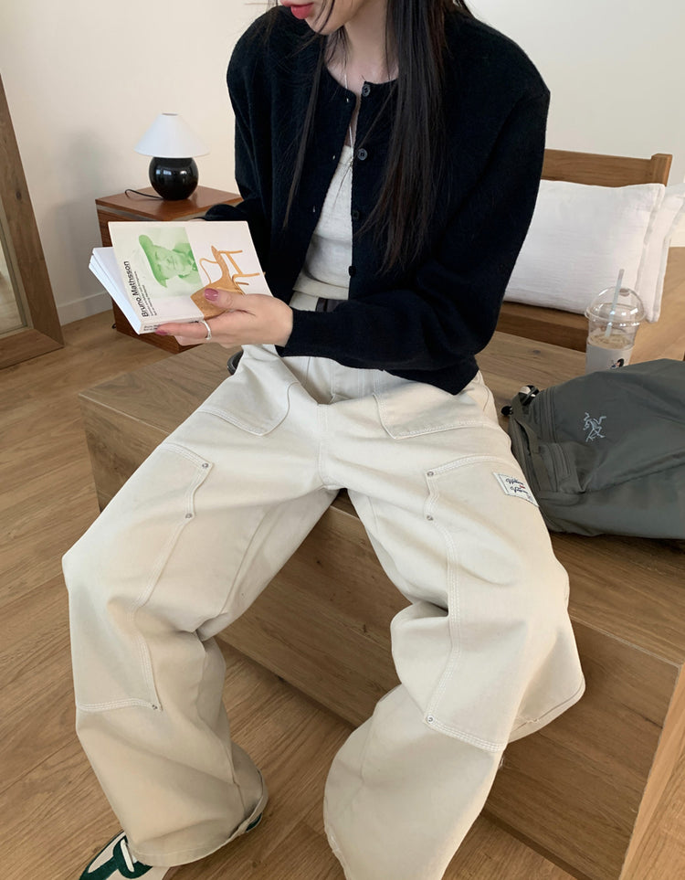 美色排鈕修腰針織衫
