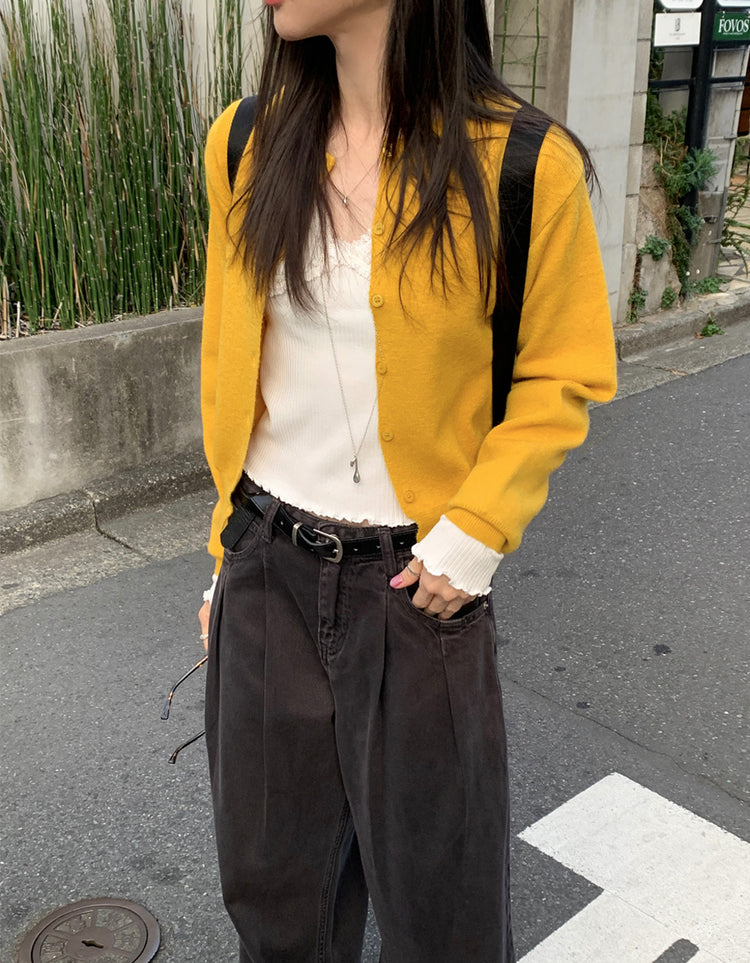 美色排鈕修腰針織衫