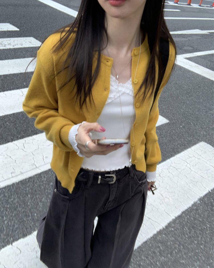 美色排鈕修腰針織衫