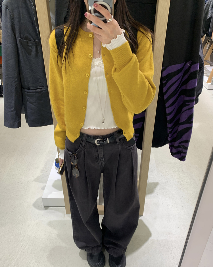 美色排鈕修腰針織衫