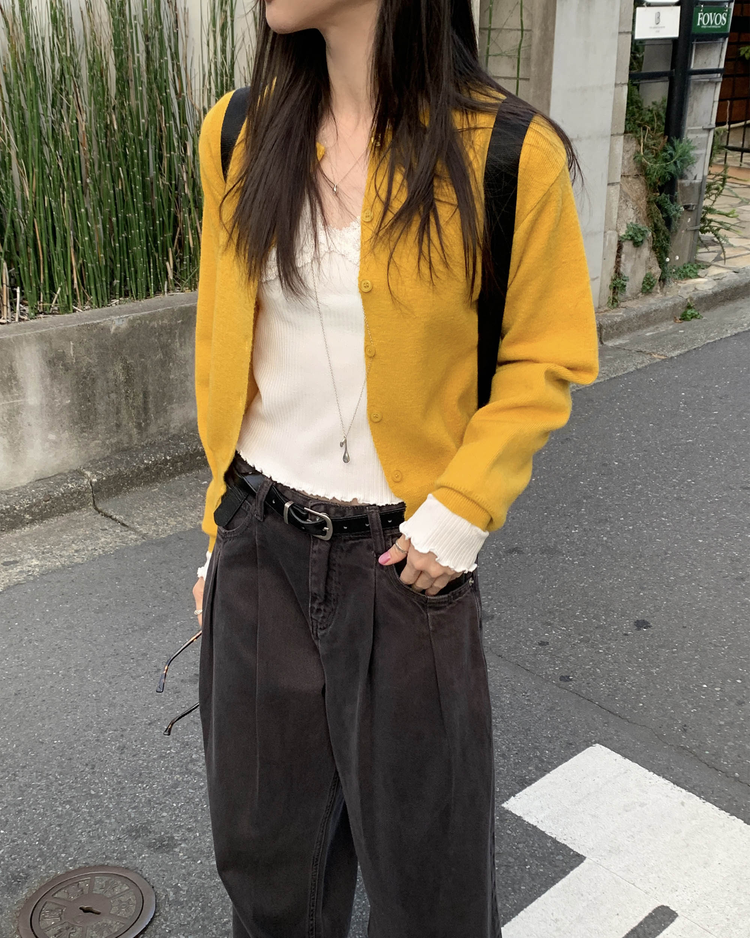 美色排鈕修腰針織衫