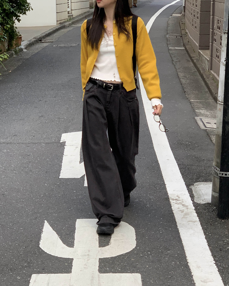 美色排鈕修腰針織衫