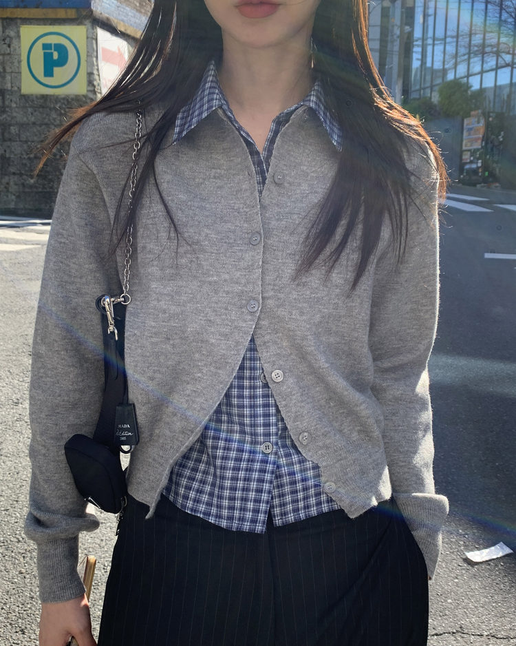 美色排鈕修腰針織衫