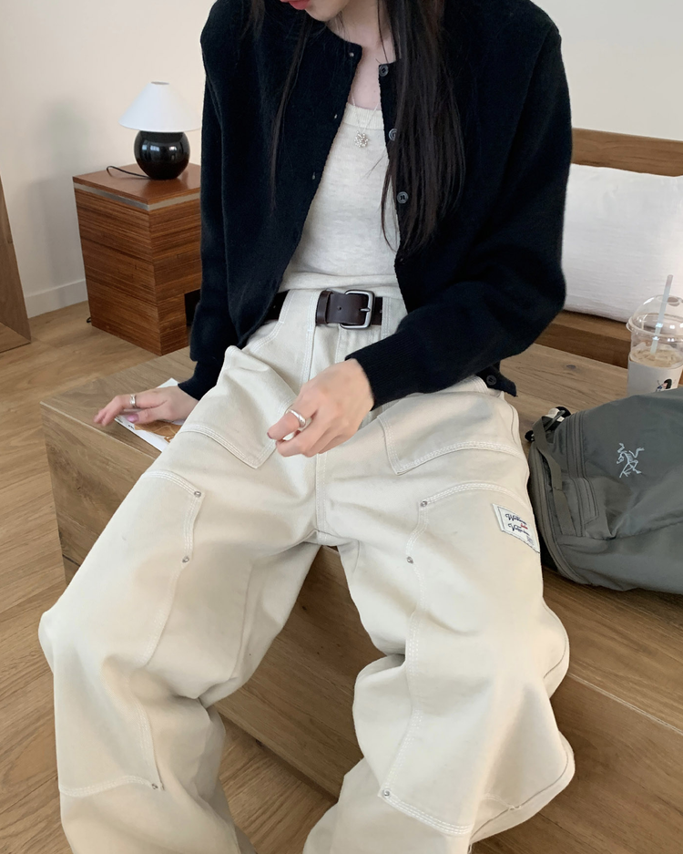 美色排鈕修腰針織衫