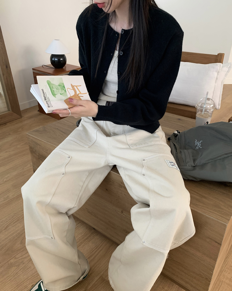 美色排鈕修腰針織衫