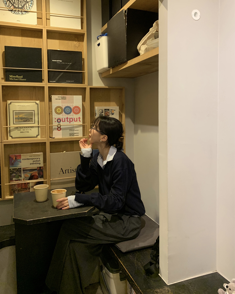 條紋側壓褶細節垂感直褲