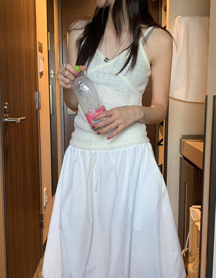 蕾絲縷空花紋細節背心