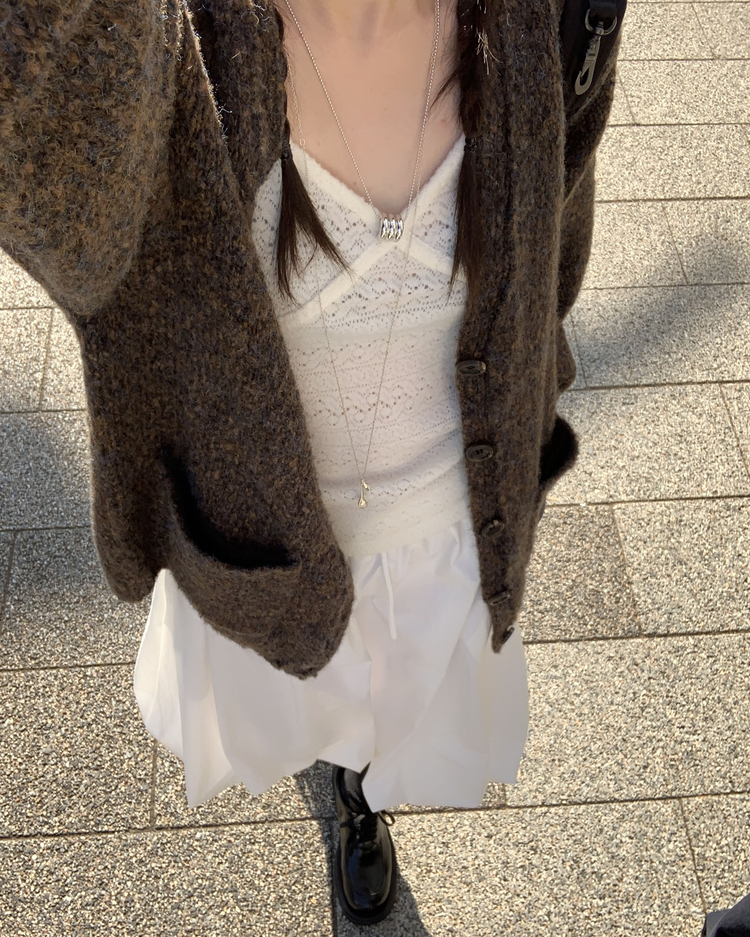 蕾絲縷空花紋細節背心