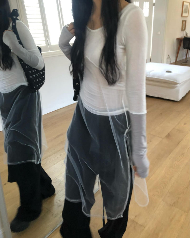 透紗造型感連身裙