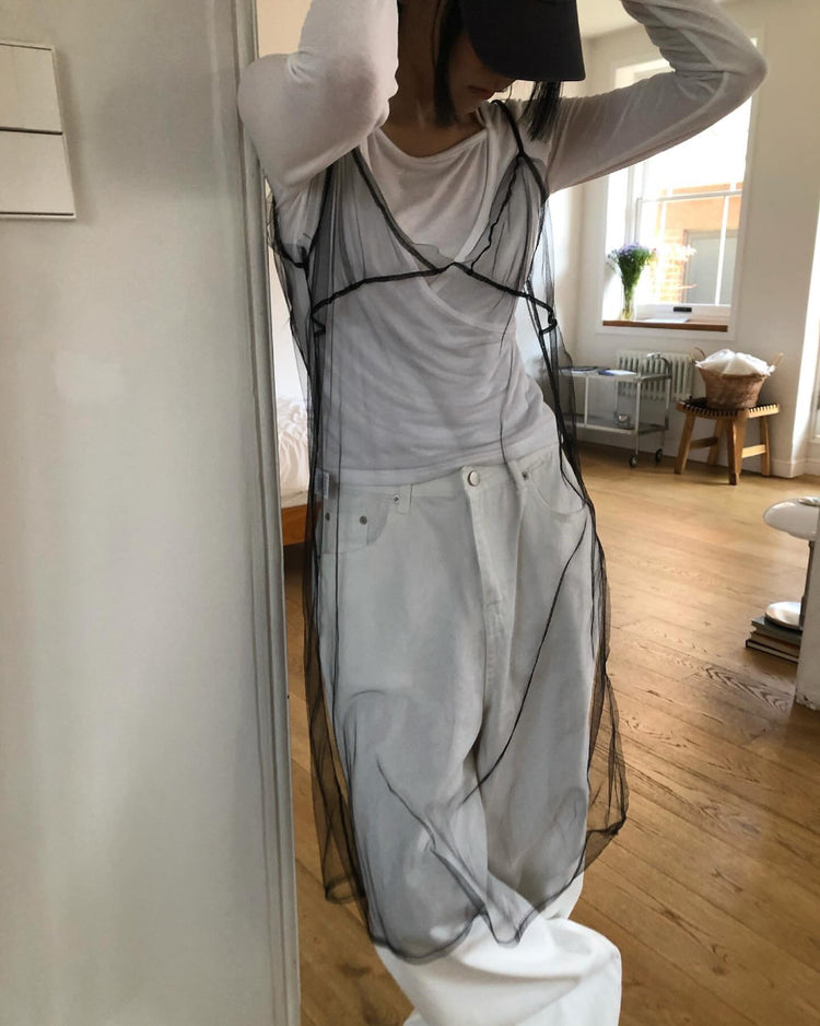 透紗造型感連身裙
