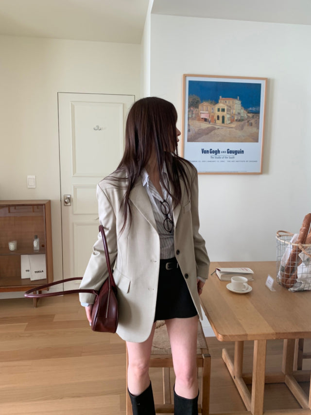 基礎翻領垂帶細節西外
