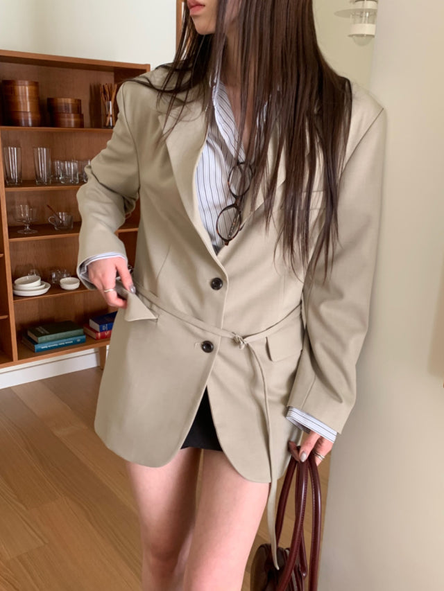 基礎翻領垂帶細節西外
