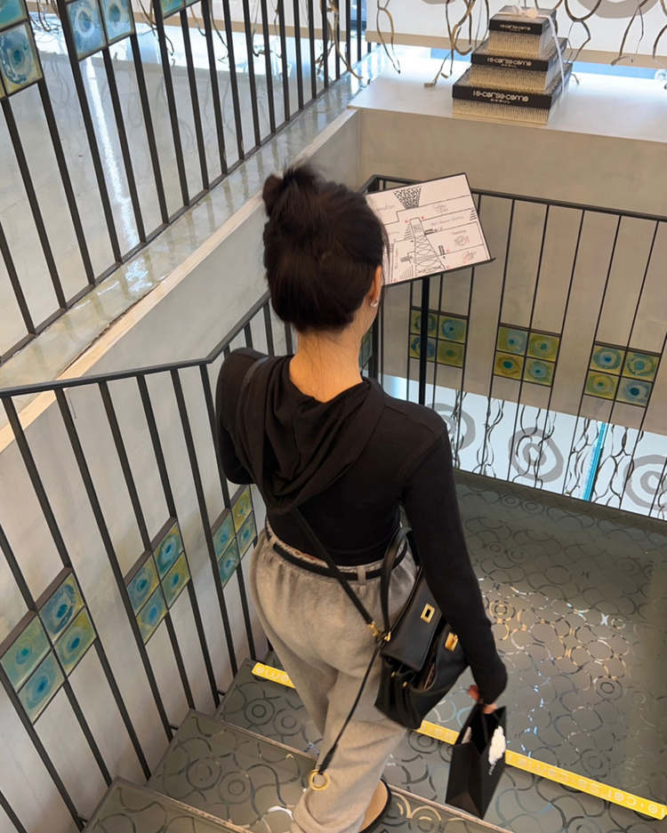 高質漸變刷色褲耳細節束腳棉褲