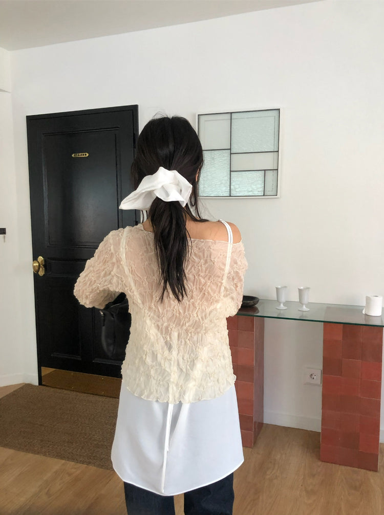 高質刺繡細節方形發圈