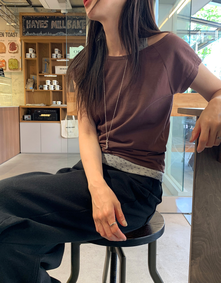 船領兩穿美肩細節上衣
