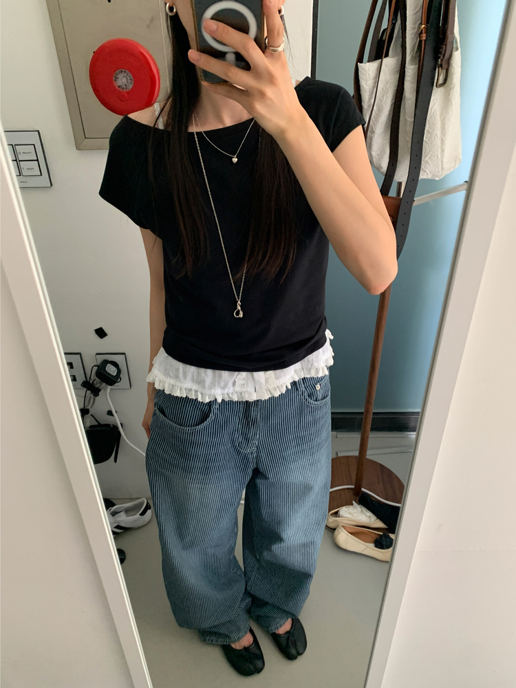 船領兩穿美肩細節上衣
