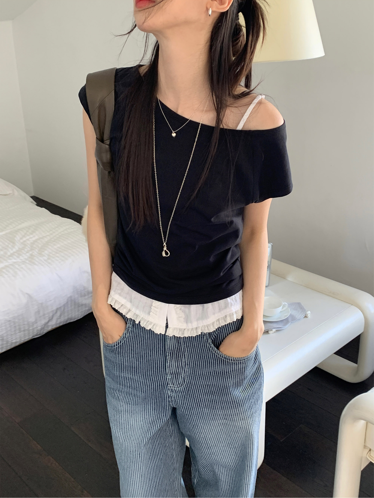 船領兩穿美肩細節上衣